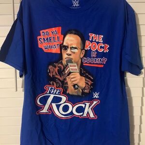WWE The Rock Blue Graphic Tee (NEW